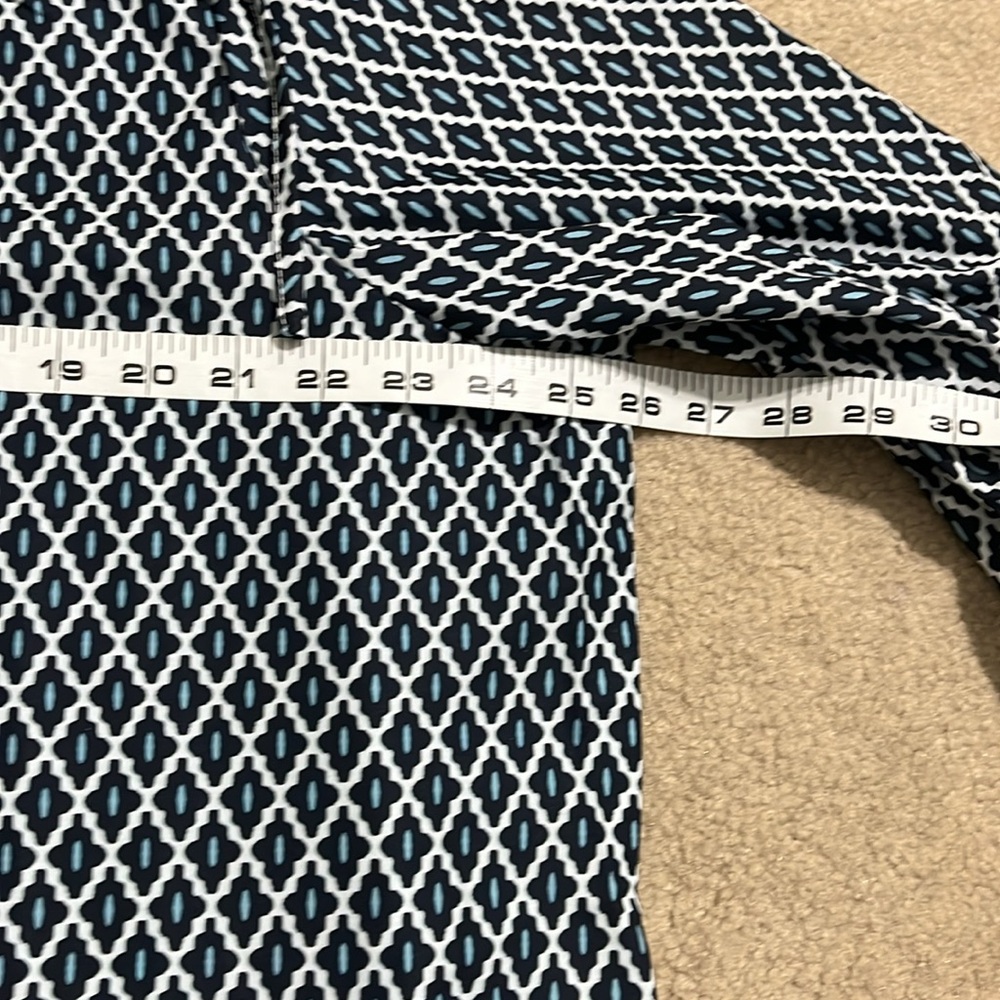 3XL Boho Tunic Dress – Printed Neckline – Navy/White/Multicolor, LIKE NEW - Picture 4 of 12